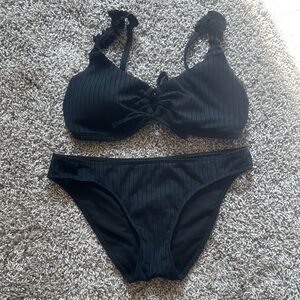 Hollister Black Bikini Swimwear - Size M top & S bottom
